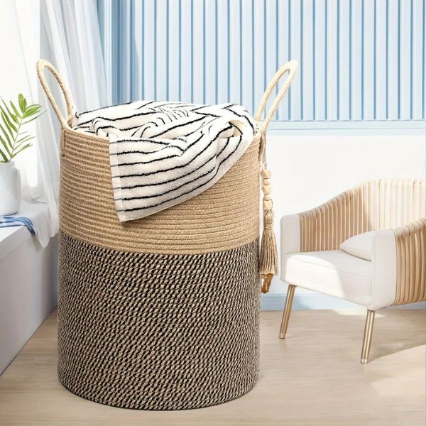 corbeille-a-linge-Kaily-beige-noire