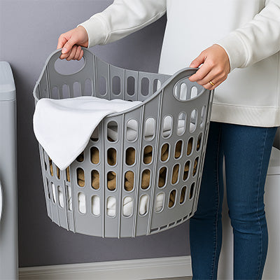 panier a linge pliable avec poignee compactair