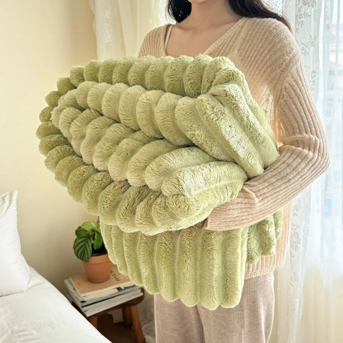 Plaid tout doux en coton mélangé - Home - shopping