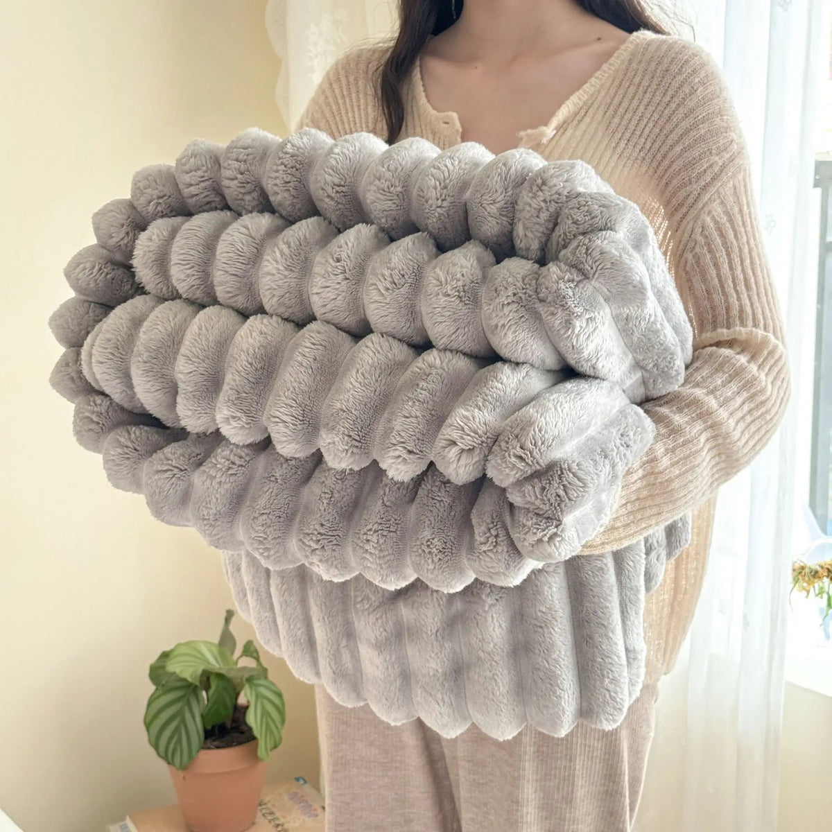 Plaid tout doux en coton mélangé - Home - shopping
