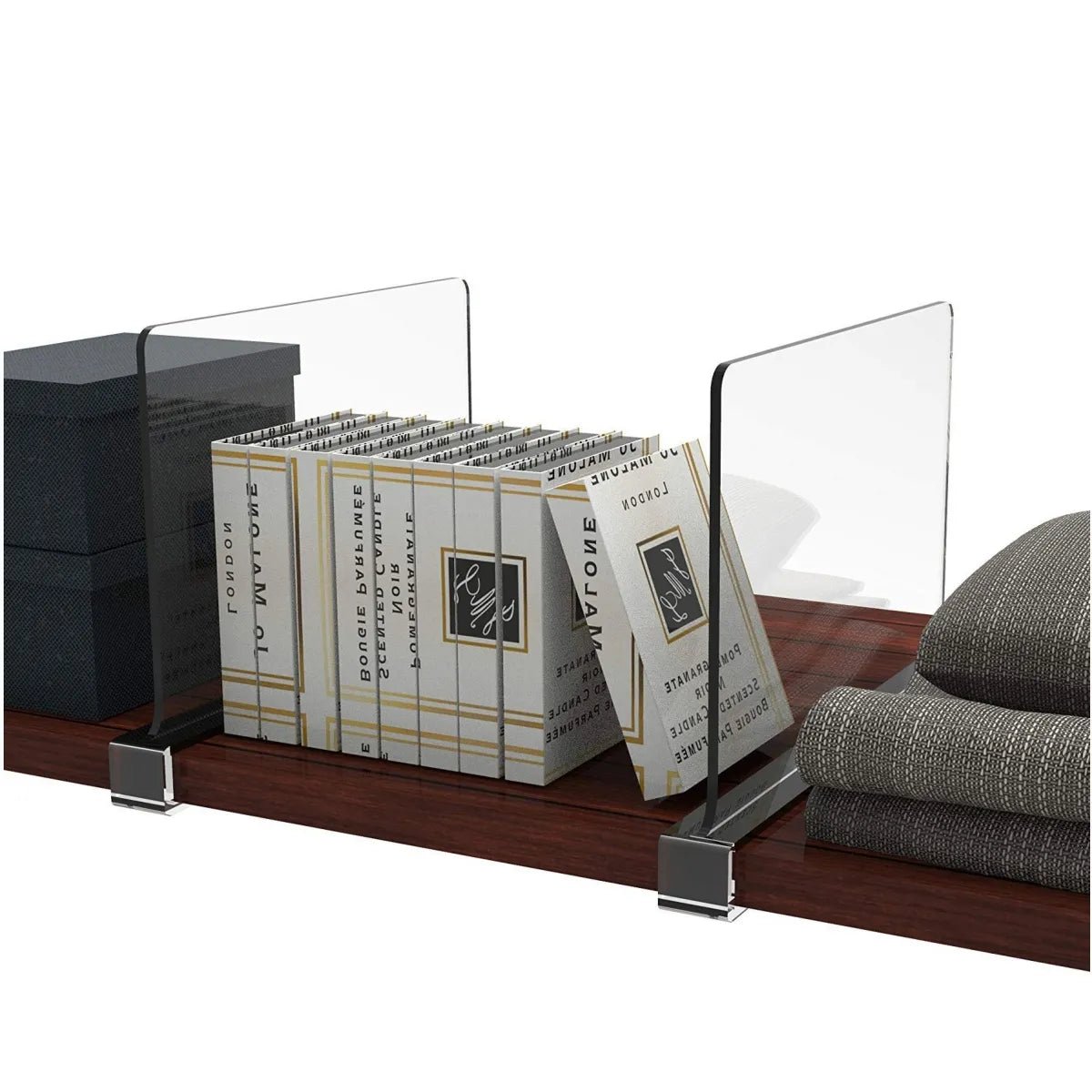 1PC Transparent Acrylic Clothing Divider Bag Shoes Book Storage Divider For 1-2.5cm Plank - Home-shopping